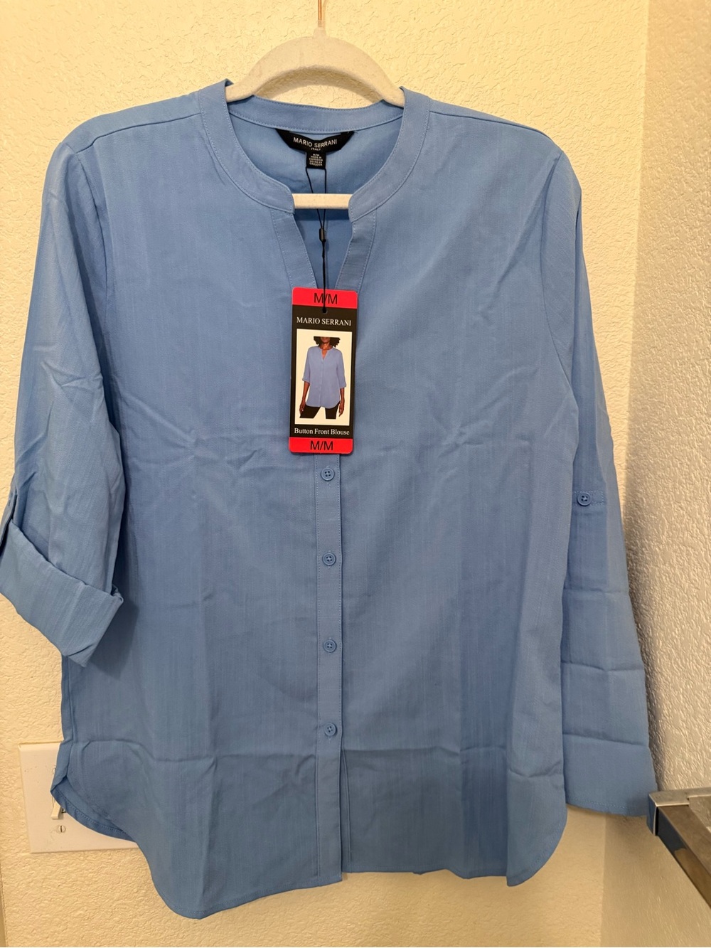 Mario Serrani Light Blue Button-Front Shirt